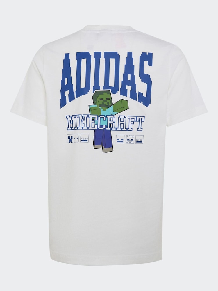 adidas White Minecraft Graphic T-Shirt - Image 1 of 5 adidas White Minecraft Graphic T-Shirt - Image 1 of 5