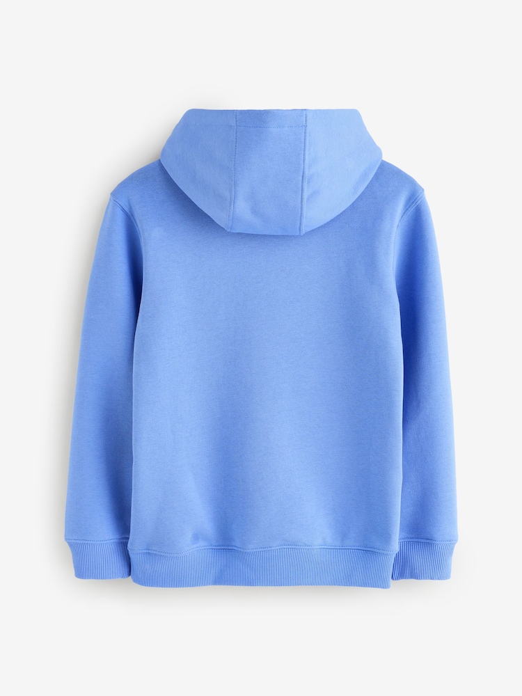 adidas Originals Blue Regular Fleece Hoodie - Image 2 of 3 adidas Originals Blue Regular Fleece Hoodie - Image 2 of 3