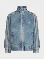 adidas Originals Blue Firebird Denim Jacket - Image 1 of 2