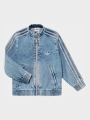 adidas Originals Blue Firebird Denim Jacket - Image 2 of 2