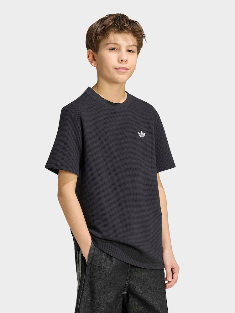 adidas Originals Black Waffle T-Shirt - Image 1 of 7 adidas Originals Black Waffle T-Shirt - Image 1 of 7