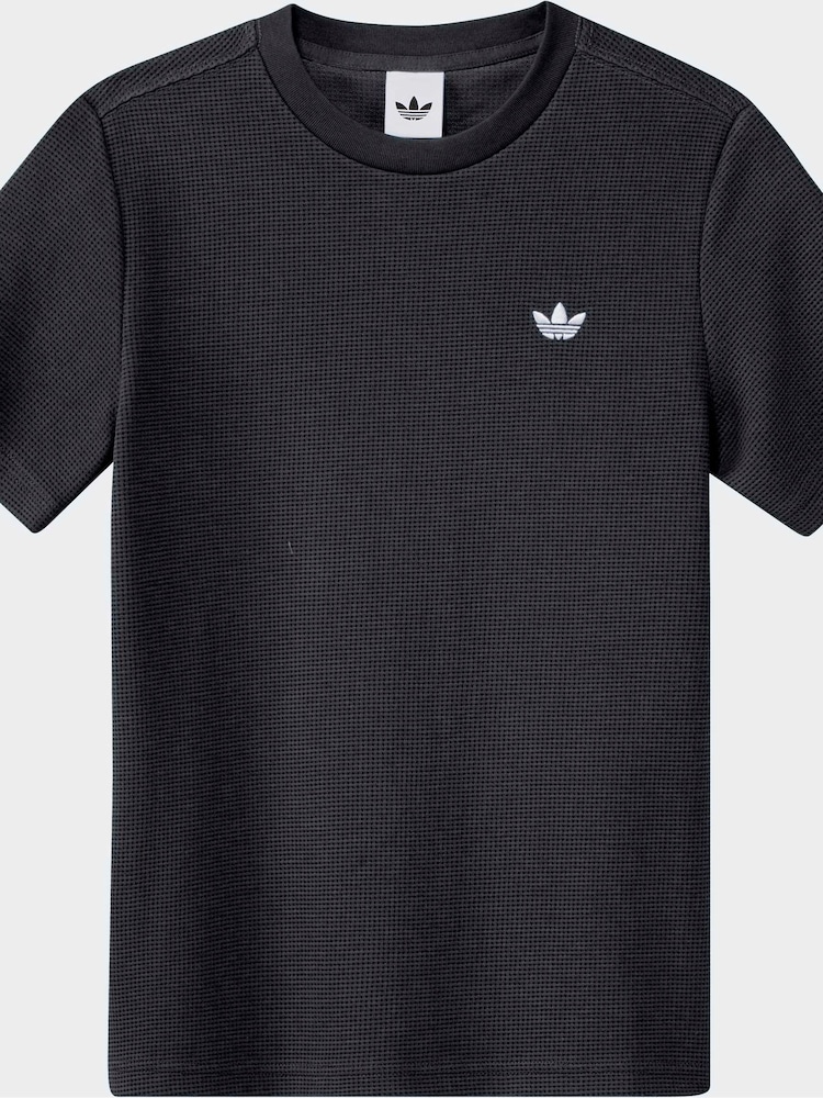 adidas Originals Black Waffle T-Shirt - Image 7 of 7 adidas Originals Black Waffle T-Shirt - Image 7 of 7