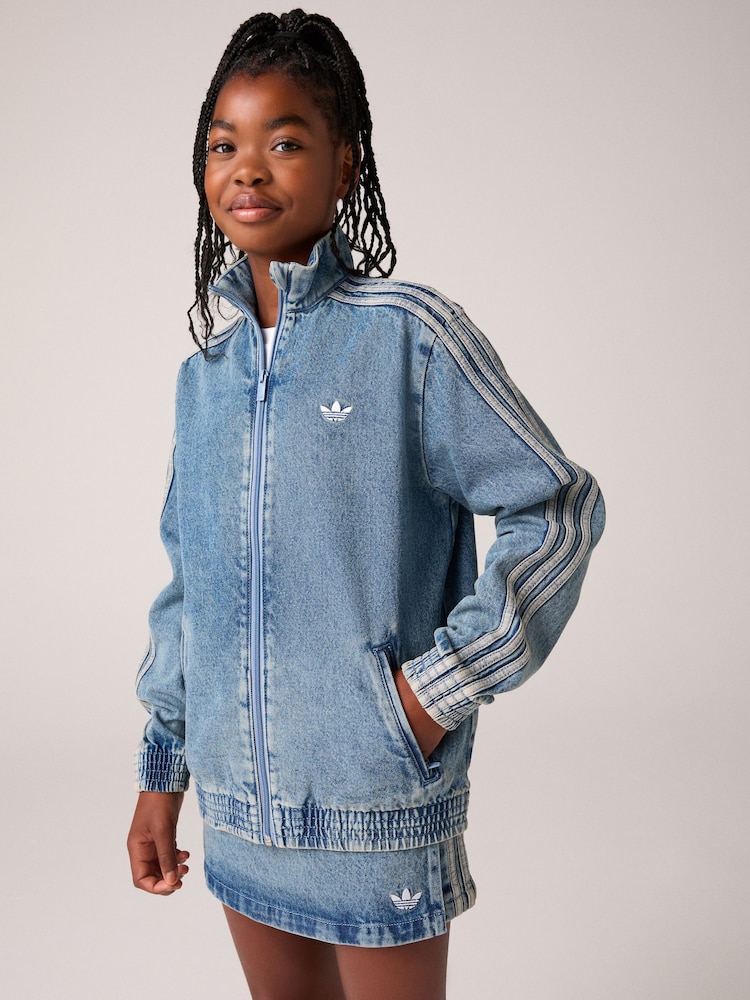 adidas Originals Blue Firebird Denim Jacket - Image 2 of 6