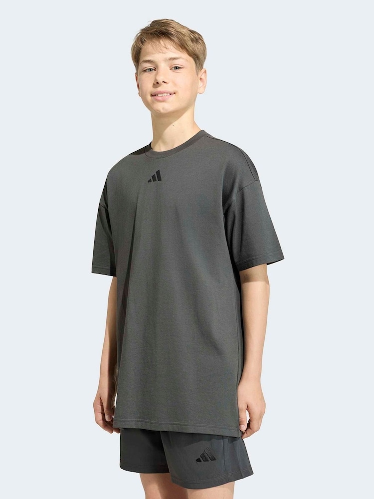 adidas Grey Essentials T-Shirt - Image 1 of 8 adidas Grey Essentials T-Shirt - Image 1 of 8