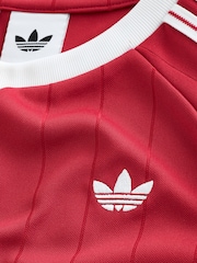 adidas Originals Red Pinstripe 3 Stripe T-Shirt - Image 7 of 7