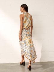 BHOEM Multi Scarf Print Tie Waist Midi Dress - Image 4 of 5