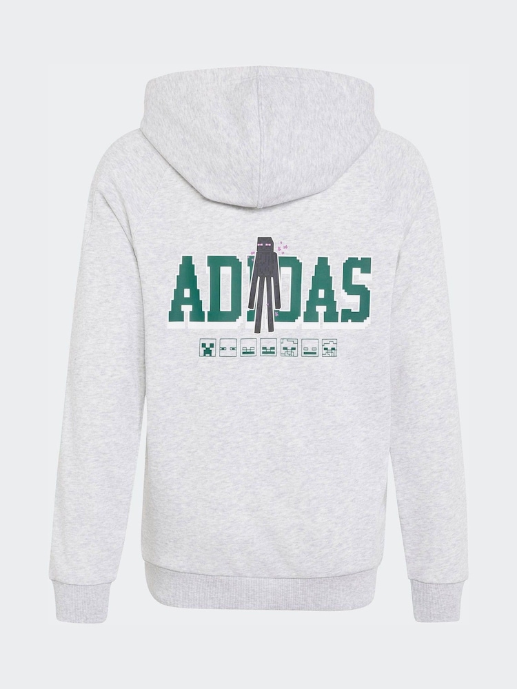 adidas Grey Minecraft Hoodie - Image 2 of 5 adidas Grey Minecraft Hoodie - Image 2 of 5