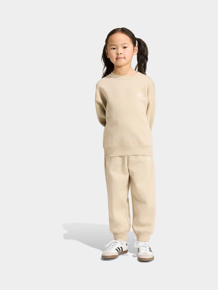 adidas Originals Brown Crew Top & Jogger Set - Image 1 of 8 adidas Originals Brown Crew Top & Jogger Set - Image 1 of 8