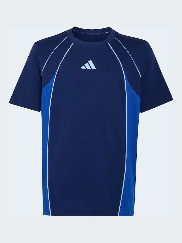 adidas Navy Blue Colourblock T-Shirt - Image 1 of 5 adidas Navy Blue Colourblock T-Shirt - Image 1 of 5