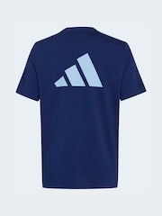 adidas Navy Blue Colourblock T-Shirt - Image 2 of 5