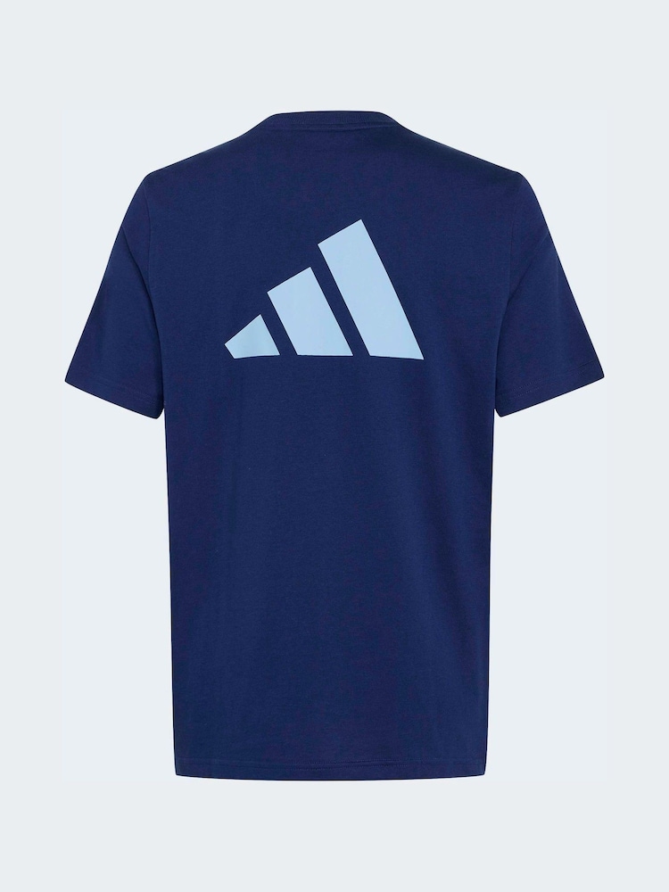 adidas Navy Blue Colourblock T-Shirt - Image 2 of 5 adidas Navy Blue Colourblock T-Shirt - Image 2 of 5