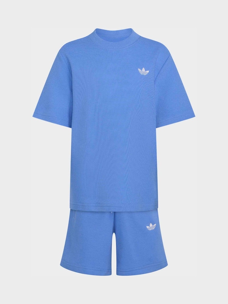 adidas originals Blue Top and Short Set - Image 1 of 4 adidas originals Blue Top and Short Set - Image 1 of 4
