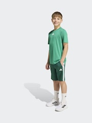 adidas Green Train Essentials 3-Stripes Kids T-Shirt & Shorts Set - Image 1 of 8