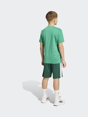 adidas Green Train Essentials 3-Stripes Kids T-Shirt & Shorts Set - Image 2 of 8