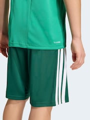 adidas Green Train Essentials 3-Stripes Kids T-Shirt & Shorts Set - Image 4 of 8
