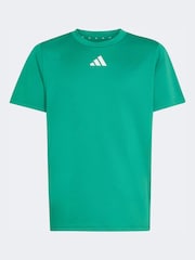 adidas Green Train Essentials 3-Stripes Kids T-Shirt & Shorts Set - Image 7 of 8