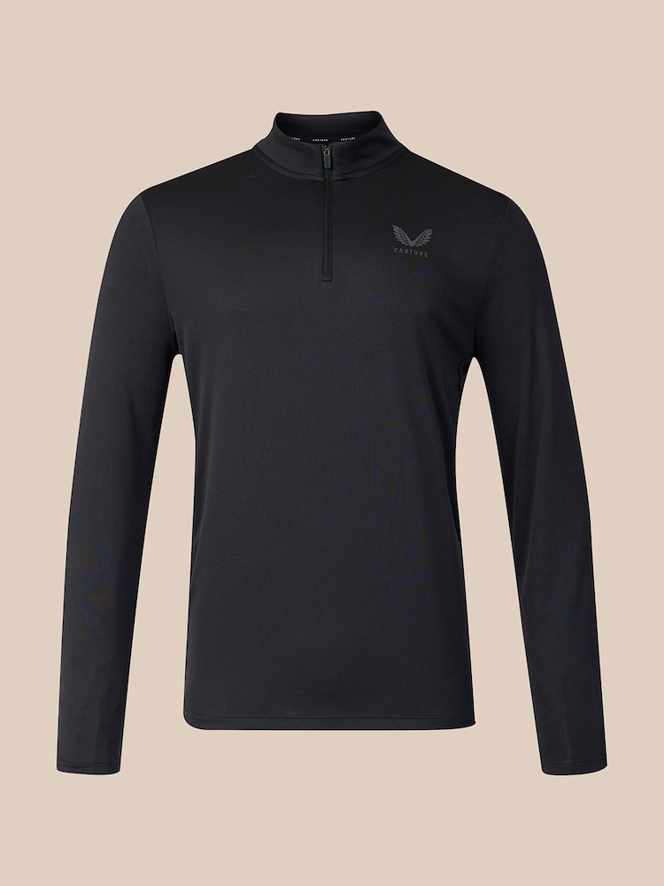 Castore Black 1/4 Zip Long Sleeve Top - Image 1 of 4 Castore Black 1/4 Zip Long Sleeve Top - Image 1 of 4