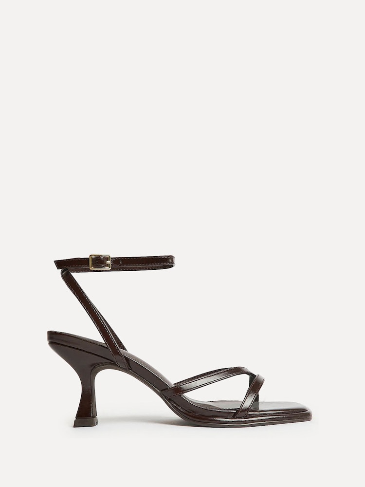 Linzi Brown Glazed Toe Post Heeled Sandals - Image 2 of 5 Linzi Brown Glazed Toe Post Heeled Sandals - Image 2 of 5