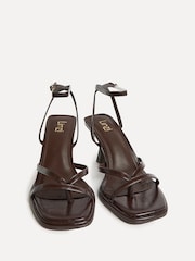 Linzi Brown Glazed Toe Post Heeled Sandals - Image 3 of 5