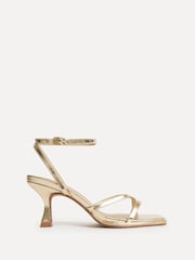Linzi Gold Glazed Toe Post Heeled Sandals - Image 2 of 5