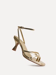 Linzi Gold Glazed Toe Post Heeled Sandals - Image 5 of 5