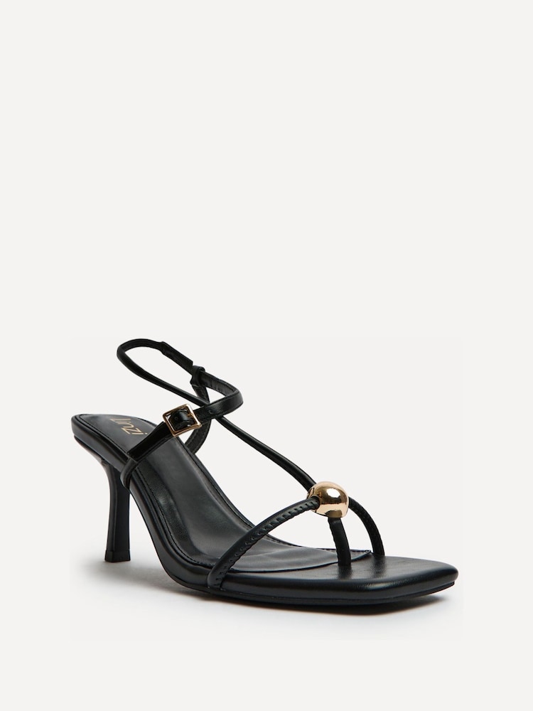 Linzi Black Immersed Toe Post Heeled Sandals - Image 5 of 5