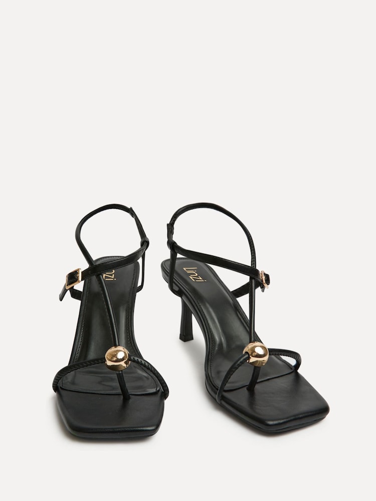 Linzi Black Immersed Toe Post Heeled Sandals - Image 6 of 6