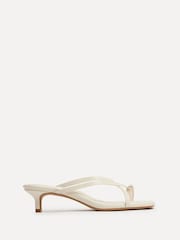 Linzi White Polished Toe Ring Mule Heels - Image 2 of 7