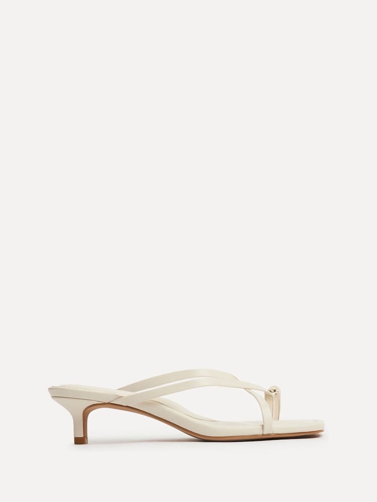 Linzi White Polished Toe Ring Mule Heels - Image 2 of 7 Linzi White Polished Toe Ring Mule Heels - Image 2 of 7