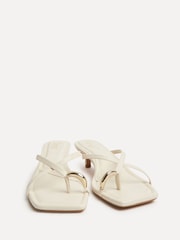 Linzi White Polished Toe Ring Mule Heels - Image 3 of 7