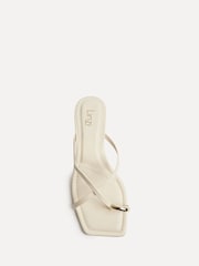 Linzi White Polished Toe Ring Mule Heels - Image 4 of 7