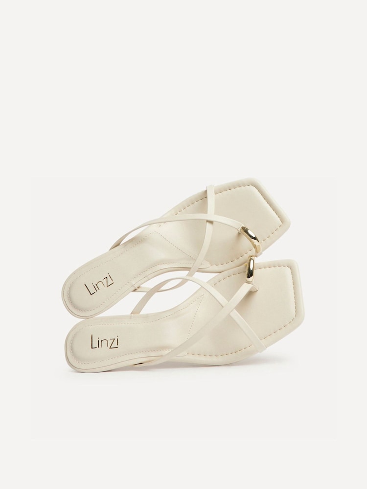 Linzi White Polished Toe Ring Mule Heels - Image 5 of 5