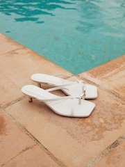 Linzi White Polished Toe Ring Mule Heels - Image 6 of 7