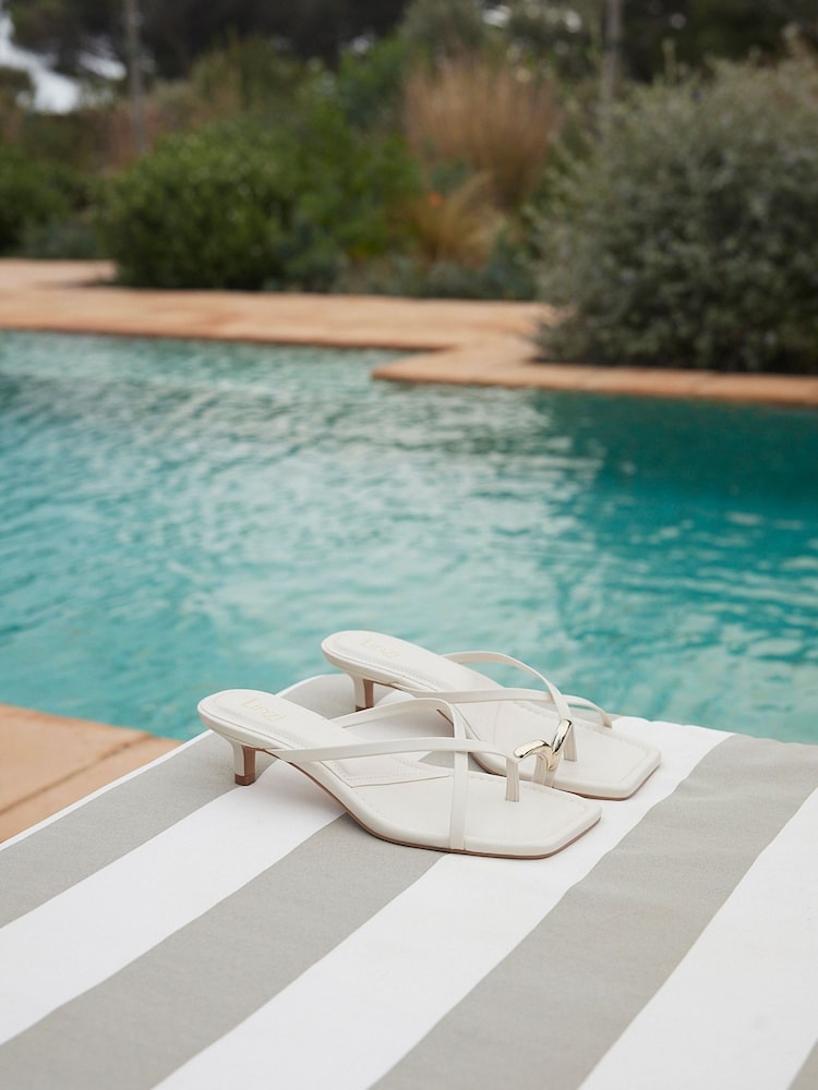 Linzi White Polished Toe Ring Mule Heels - Image 7 of 7 Linzi White Polished Toe Ring Mule Heels - Image 7 of 7