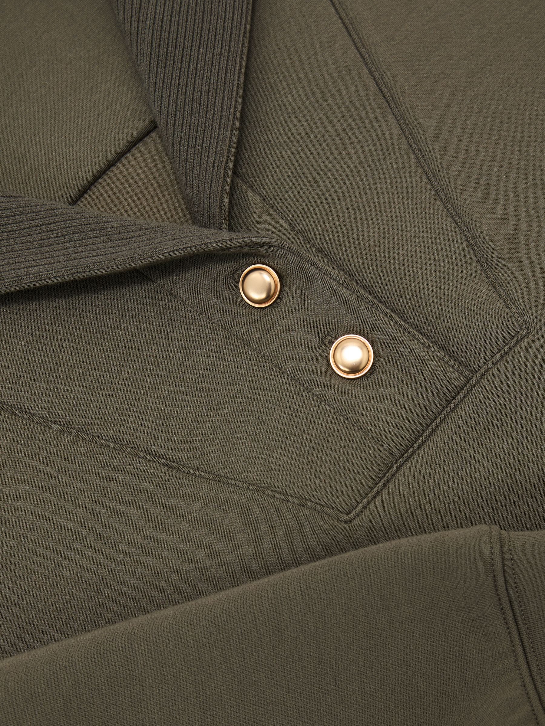 Buy Reiss Khaki Green Bella Premium Interlock Collar Sweatshirt