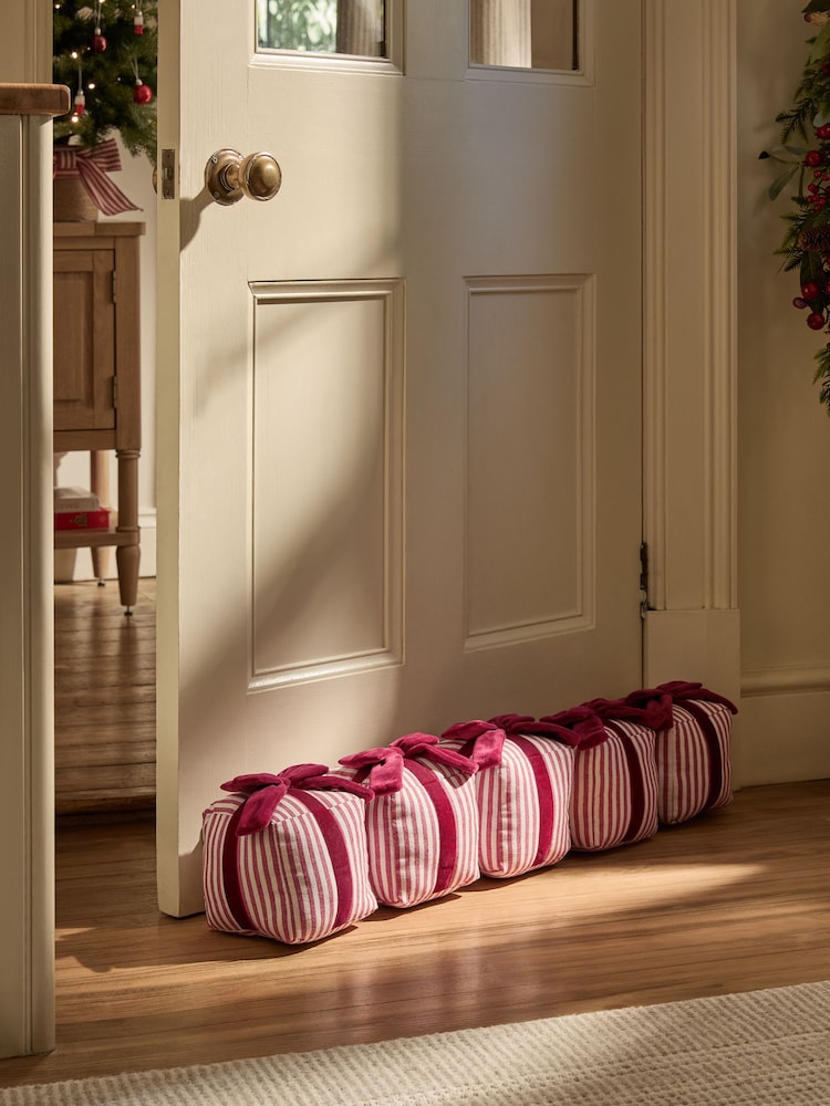 Red Christmas Present Draught Excluder - Image 1 of 3 Red Christmas Present Draught Excluder - Image 1 of 3