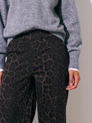 Leopard Jersey Denim Wide Leg Trousers - Image 5 of 8
