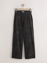 Leopard Jersey Denim Wide Leg Trousers - Image 6 of 8