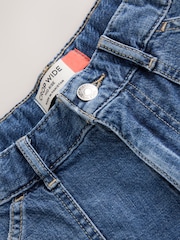 Mid Blue Utility Wide Crop Jeans - Image 7 of 8