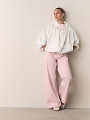 Pink Wide Leg Jeans - Image 1 of 8