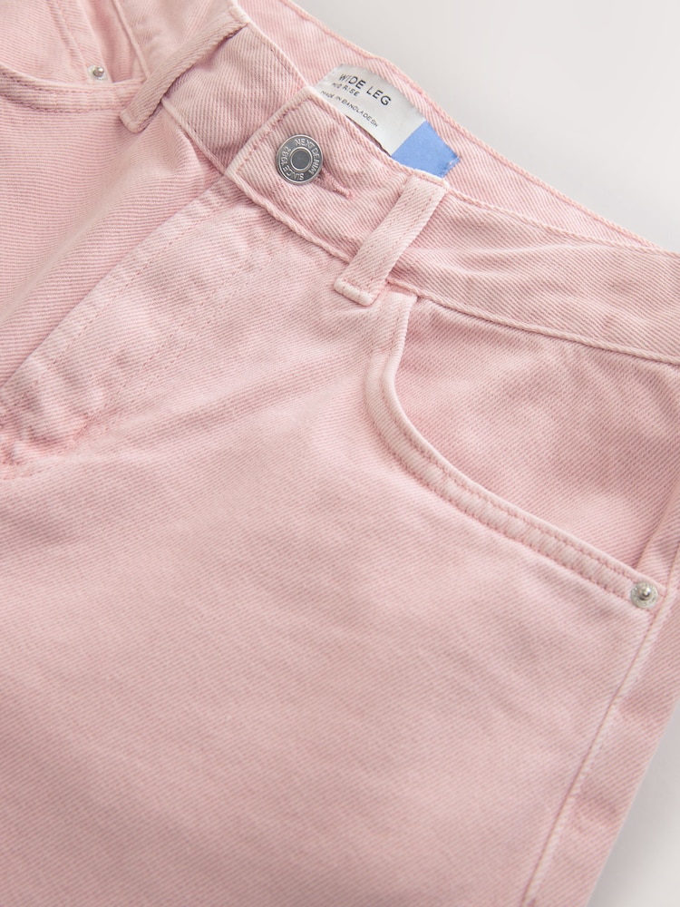 Pink Wide Leg Jeans - Image 8 of 8 Pink Wide Leg Jeans - Image 8 of 8