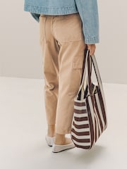 Sand Lightweight Denim Utility Wide Crop Jeans - Image 4 of 10