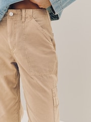 Sand Lightweight Denim Utility Wide Crop Jeans - Image 5 of 10