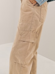 Sand Lightweight Denim Utility Wide Crop Jeans - Image 6 of 10
