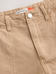 Sand Lightweight Denim Utility Wide Crop Jeans - Image 8 of 10