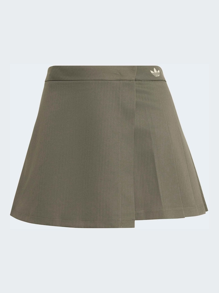 adidas Originals Brown Tailored Pleated Mini Skirt - Image 5 of 5