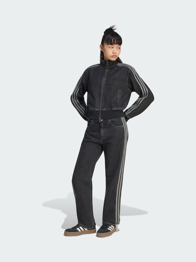 adidas Originals Black Denim Firebird Jeans - Image 1 of 5