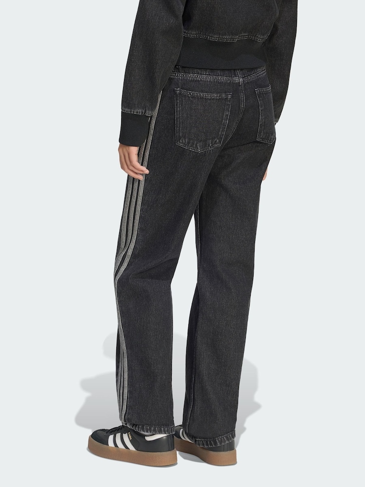 adidas Originals Black Denim Firebird Jeans - Image 2 of 5