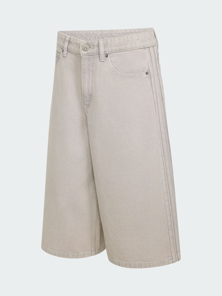 adidas Originals Grey Denim Mid Rise Denim Shorts - Image 4 of 4 adidas Originals Grey Denim Mid Rise Denim Shorts - Image 4 of 4