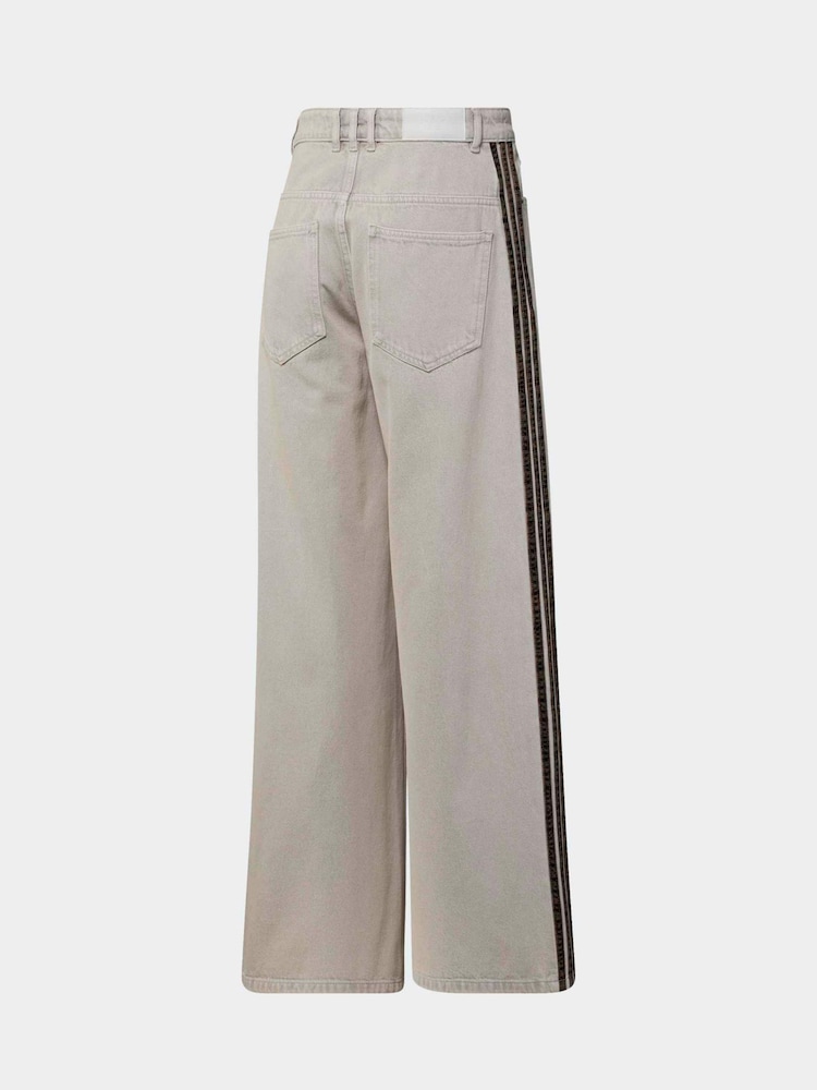 adidas Originals Grey Denim Wide Leg Jeans - Image 2 of 2 adidas Originals Grey Denim Wide Leg Jeans - Image 2 of 2